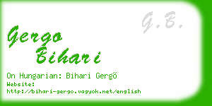gergo bihari business card